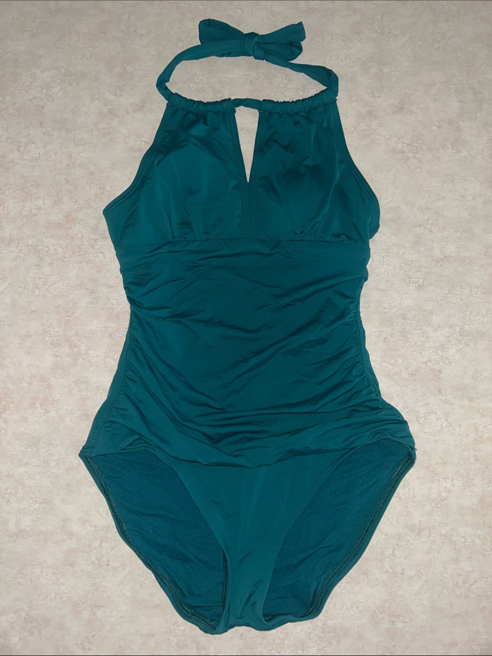 Tommy Bahama Teal Halter One-Piece Swimsuit